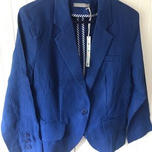 Blue linen blazer